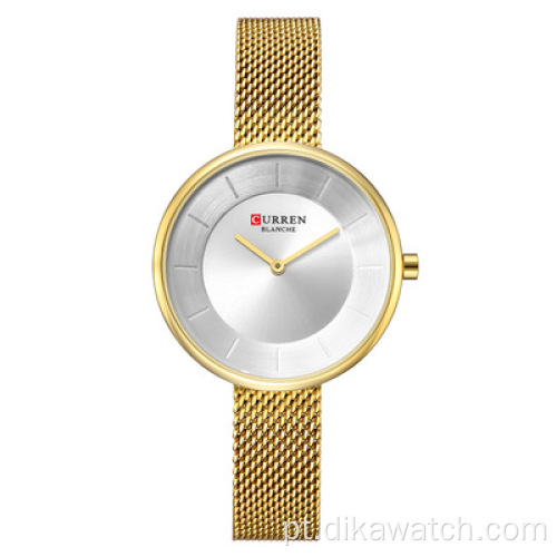 CURREN Novos Relógios Femininos Marca de Luxo Moda Feminina Relógio Quartzo Inoxidável Mulher Criativa Relógio de Pulso Relogio Feminino